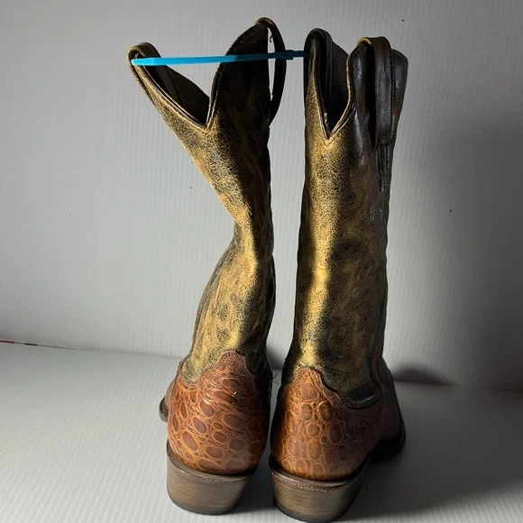 Stetson Brown Embossed Leather Boots